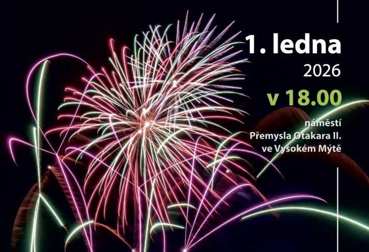 Novoroční setkání a ohňostroj ve Vysokém Mýtě